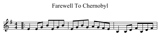 Farewell To Chernobyl - staff notation