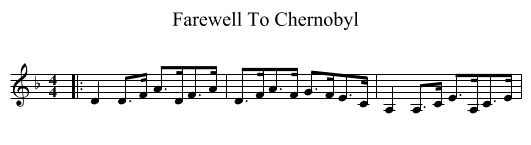 Farewell To Chernobyl - staff notation
