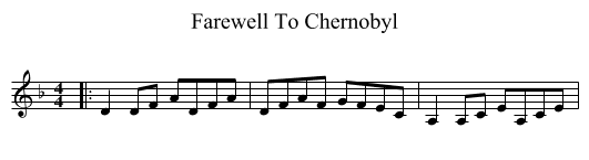 Farewell To Chernobyl - staff notation