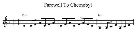 Farewell To Chernobyl - staff notation