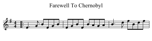 Farewell To Chernobyl - staff notation