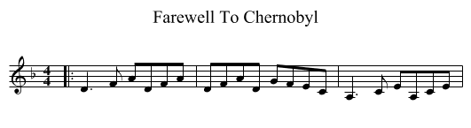 Farewell To Chernobyl - staff notation