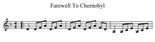 Farewell To Chernobyl - staff notation