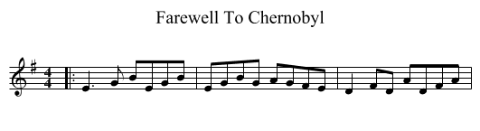 Farewell To Chernobyl - staff notation