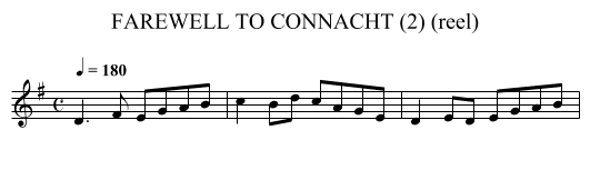 FAREWELL TO CONNACHT (2) (reel) - staff notation