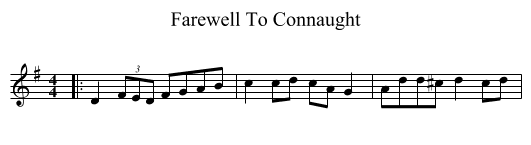 Farewell To Connaught - staff notation