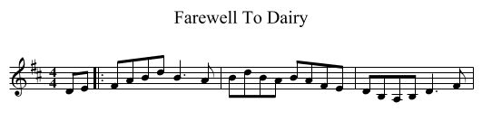 Farewell To Dairy - staff notation