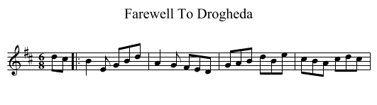 Farewell To Drogheda - staff notation