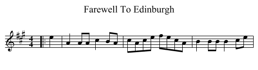 Farewell To Edinburgh - staff notation
