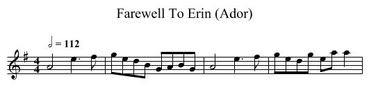 Farewell To Erin (Ador) - staff notation