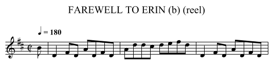 FAREWELL TO ERIN (b) (reel) - staff notation