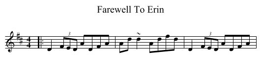 Farewell To Erin - staff notation