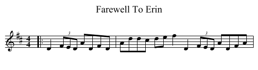 Farewell To Erin - staff notation