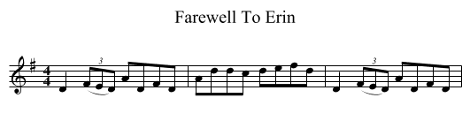 Farewell To Erin - staff notation