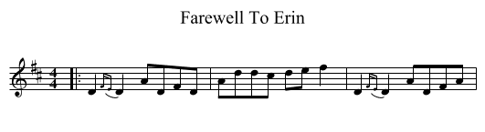 Farewell To Erin - staff notation