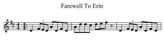 Farewell To Erin - staff notation