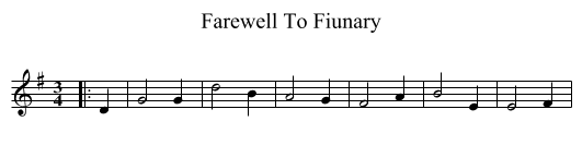Farewell To Fiunary - staff notation