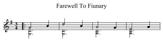 Farewell To Fiunary - staff notation