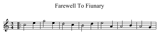 Farewell To Fiunary - staff notation