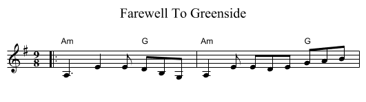 Farewell To Greenside - staff notation