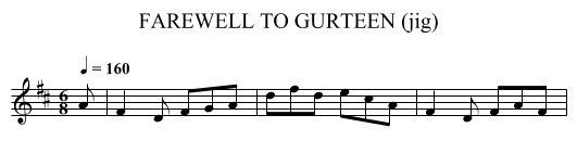 FAREWELL TO GURTEEN (jig) - staff notation