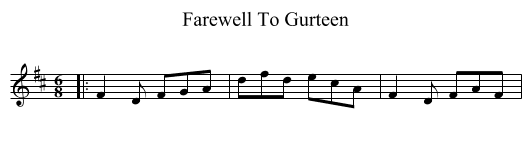 Farewell To Gurteen - staff notation