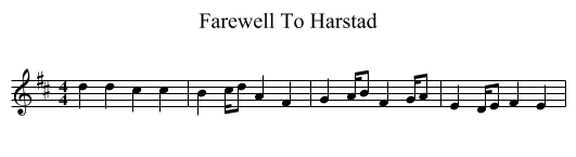 Farewell To Harstad - staff notation