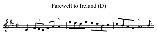 Farewell to Ireland (D) - staff notation