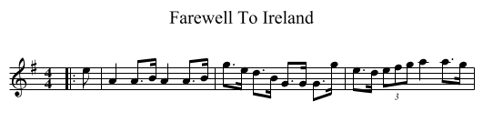 Farewell To Ireland - staff notation