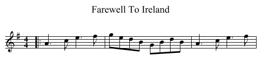 Farewell To Ireland - staff notation