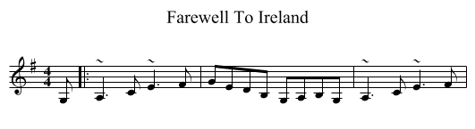 Farewell To Ireland - staff notation