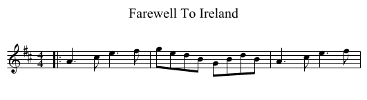 Farewell To Ireland - staff notation