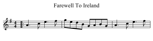 Farewell To Ireland - staff notation
