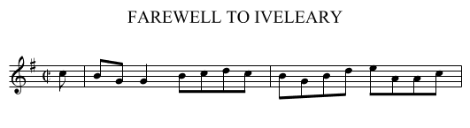 FAREWELL TO IVELEARY - staff notation