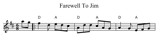 Farewell To Jim - staff notation