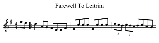 Farewell To Leitrim - staff notation