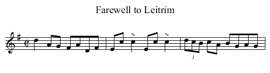 Farewell to Leitrim - staff notation