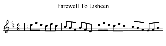 Farewell To Lisheen - staff notation
