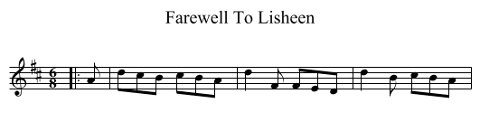 Farewell To Lisheen - staff notation