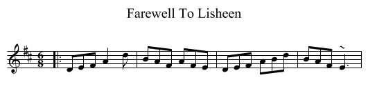 Farewell To Lisheen - staff notation