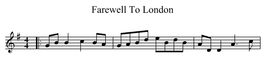 Farewell To London - staff notation