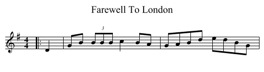 Farewell To London - staff notation