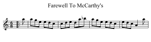 Farewell To McCarthy's - staff notation