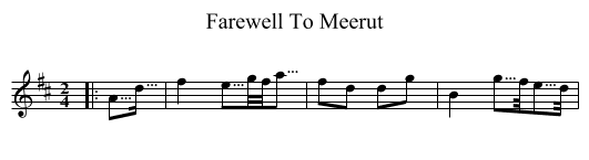 Farewell To Meerut - staff notation