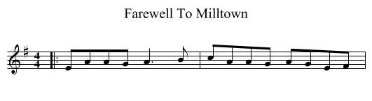 Farewell To Milltown - staff notation