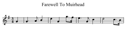 Farewell To Muirhead - staff notation