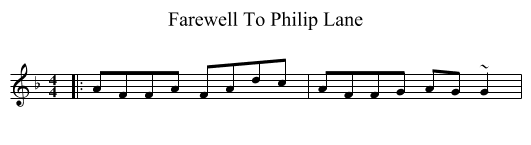 Farewell To Philip Lane - staff notation
