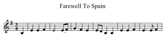Farewell To Spain - staff notation