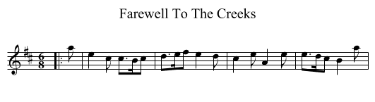 Farewell To The Creeks - staff notation