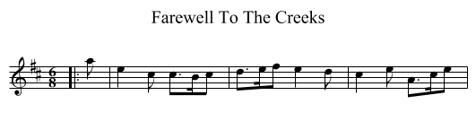 Farewell To The Creeks - staff notation